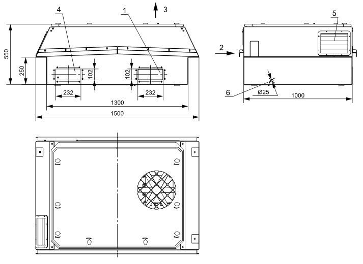 Габаритный чертеж кондиционера АВК-6