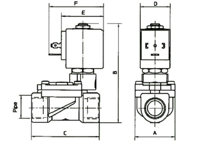 Рис.2. Габаритный чертеж клапана 21WA3KOB130